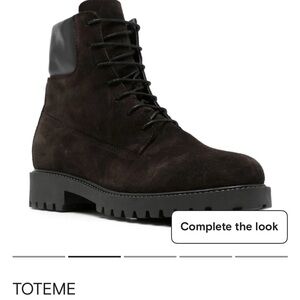 Toteme Husky Brown Suede Combat Boots size 40